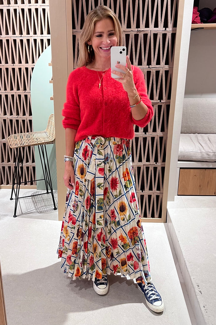 PLEATED MAXI SKIRT "ANTHOLOGIO” MULTICOLOR