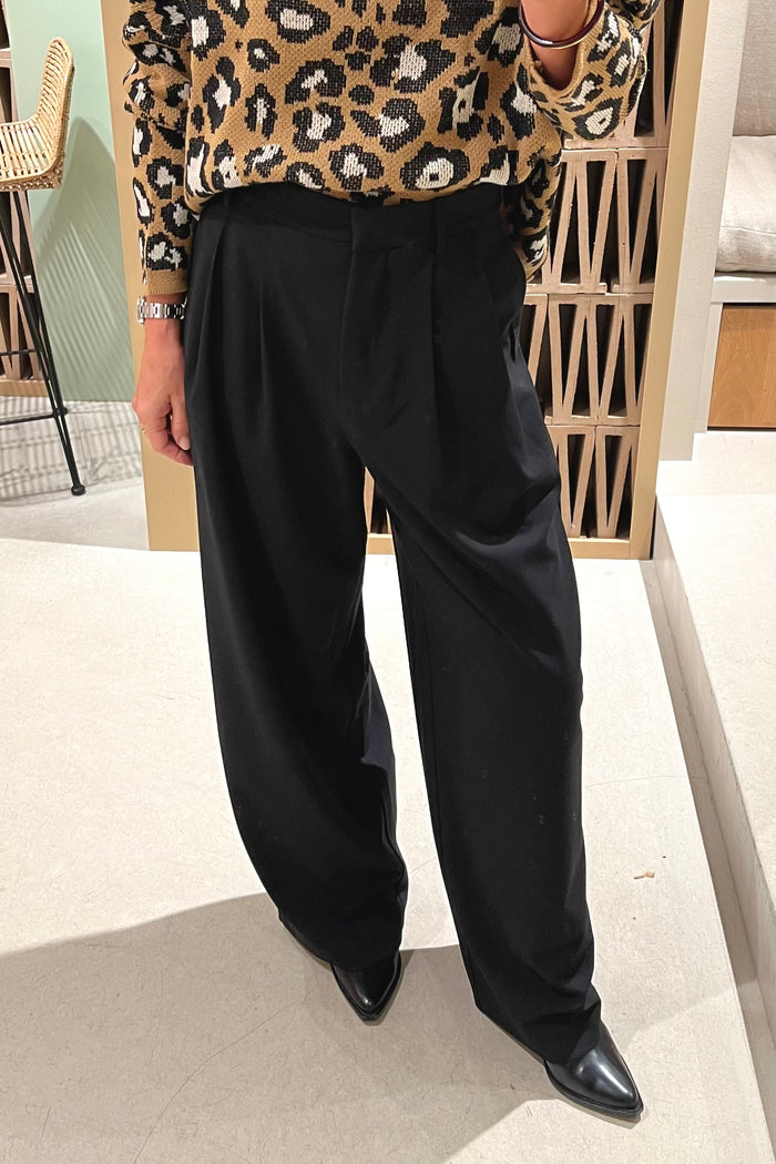 TAILORED WIDE PANTS "NIKA" BLACK