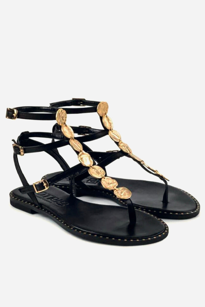 GLADIATOR SANDALS BLACK/GOLD