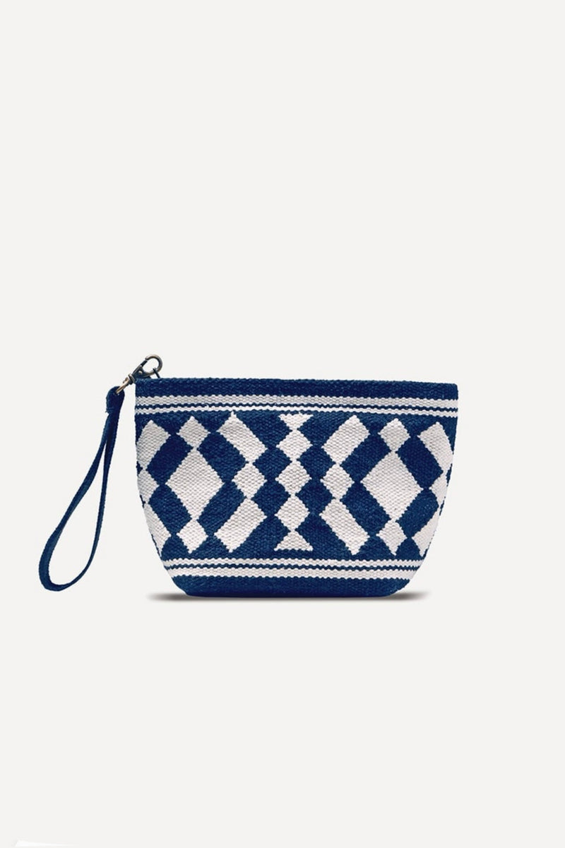 SMALL CLUTCH BAG "ANDORA" NAVY/ECRU