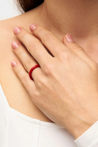 ENAMEL RING "LULU" PASSION RED