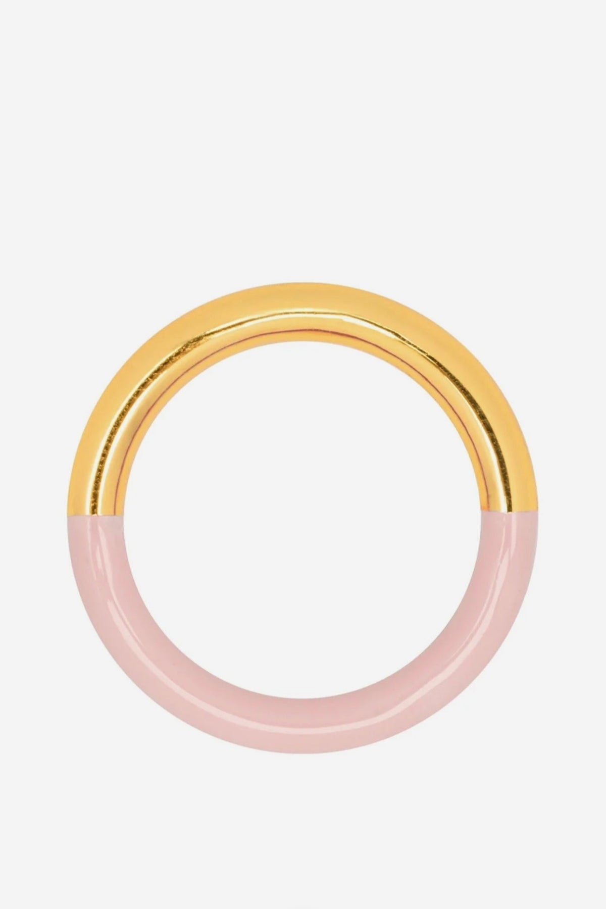 DOUBLE ENAMEL RING "LULU" LIGHT PINK/GOLD