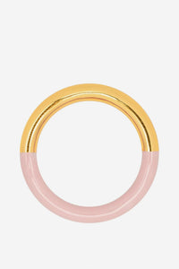 DOUBLE ENAMEL RING "LULU" LIGHT PINK/GOLD