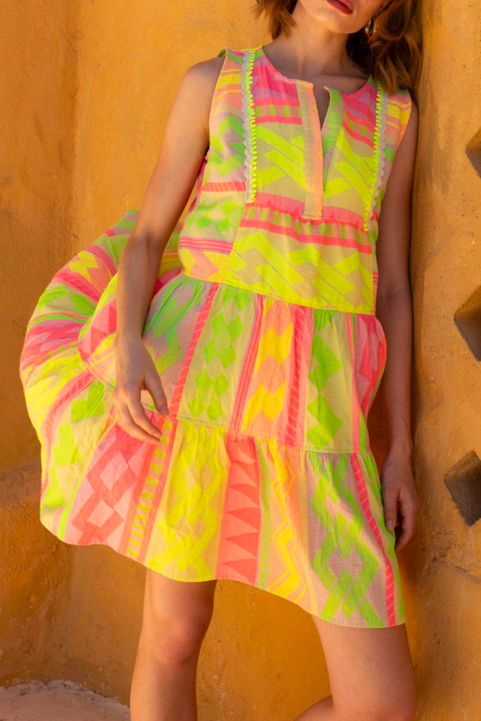 OVERSIZED SHORT TUNIC DRESS "LAYLA" NEON