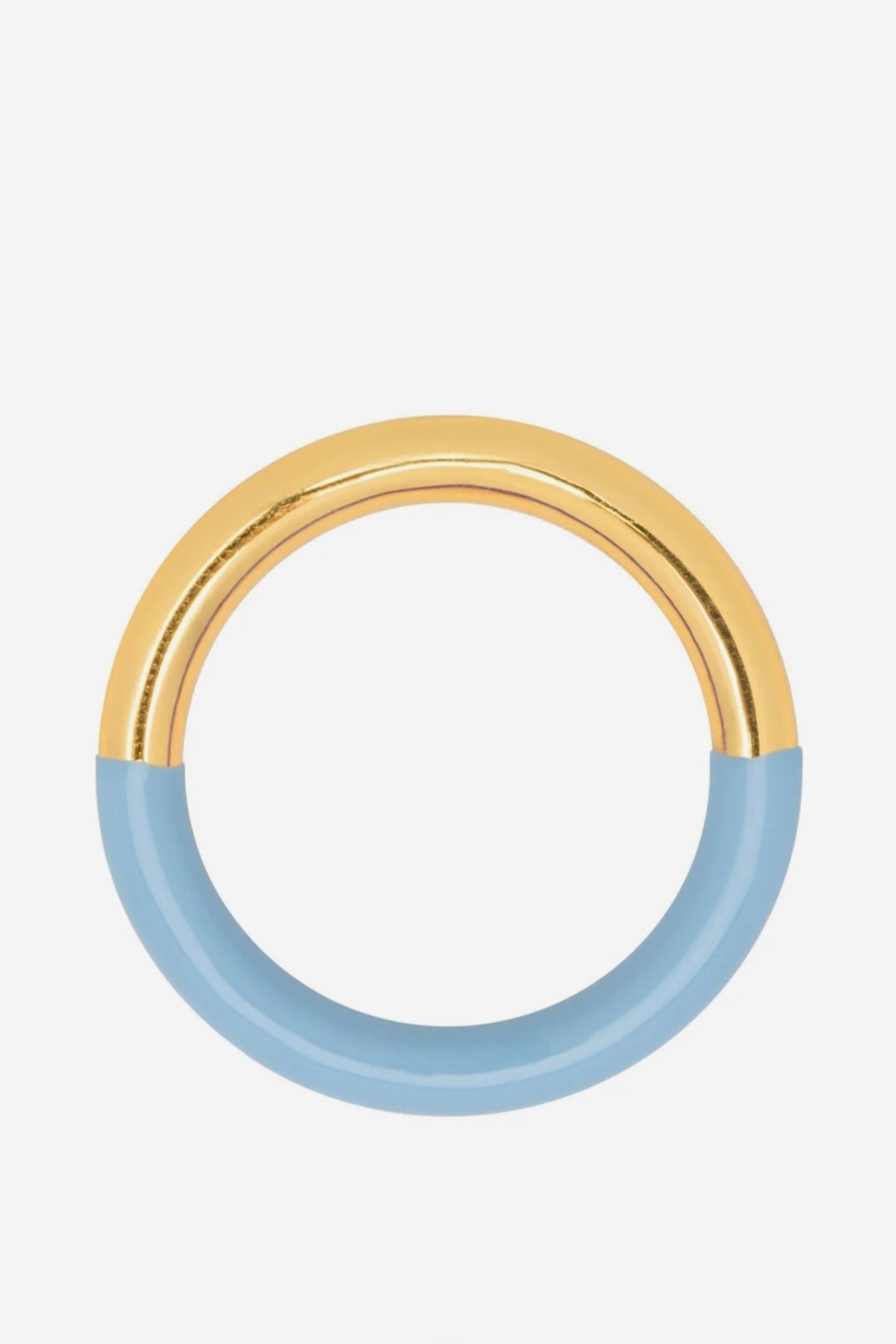 DOUBLE ENAMEL RING "LULU" LIGHT BLUE/GOLD