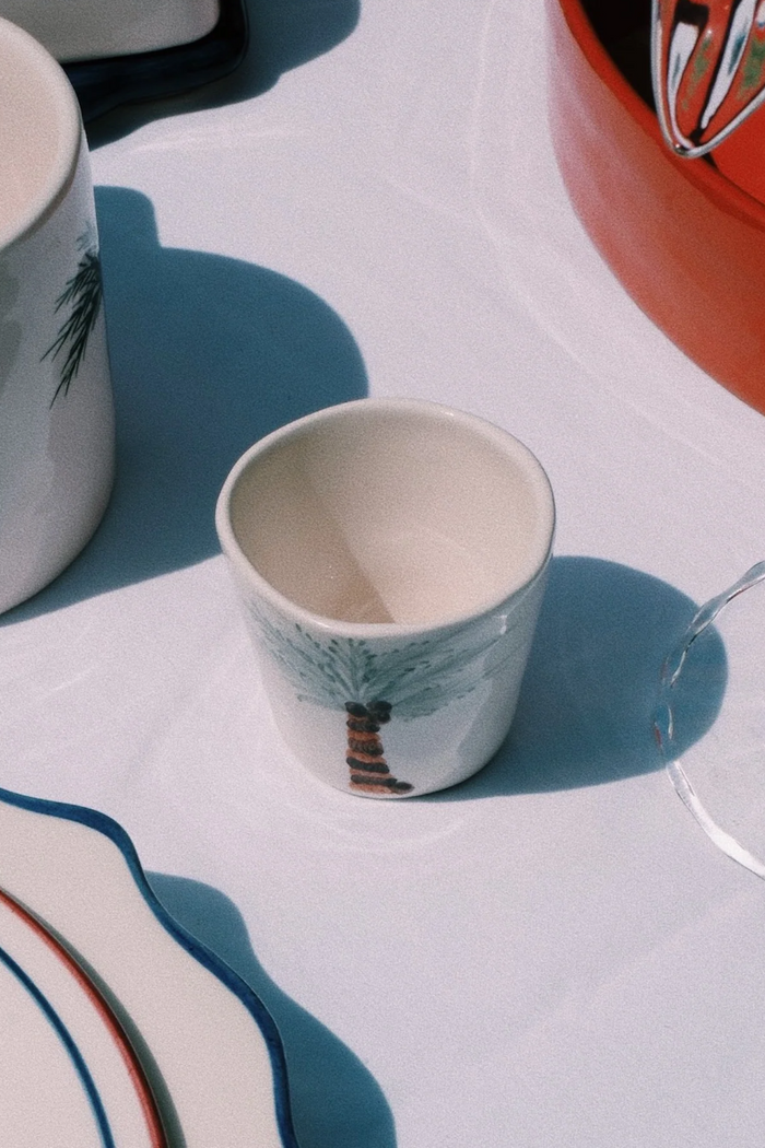 ESPRESSO CUP "PALM TREE" ECRU