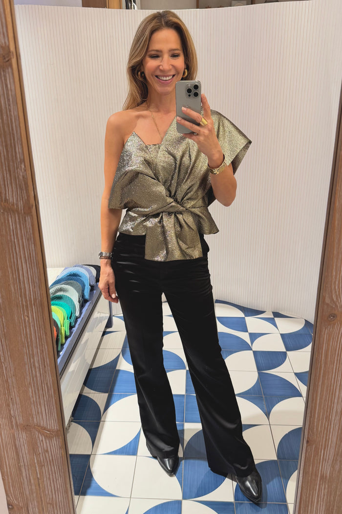 SATIN SUIT PANTS "DANIELLE" BLACK