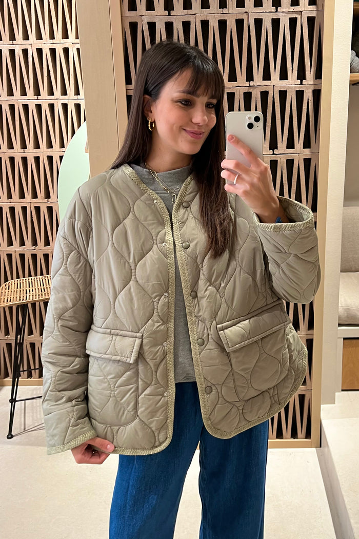 QUILTED JACKET "WAVE" SAGE GREEN