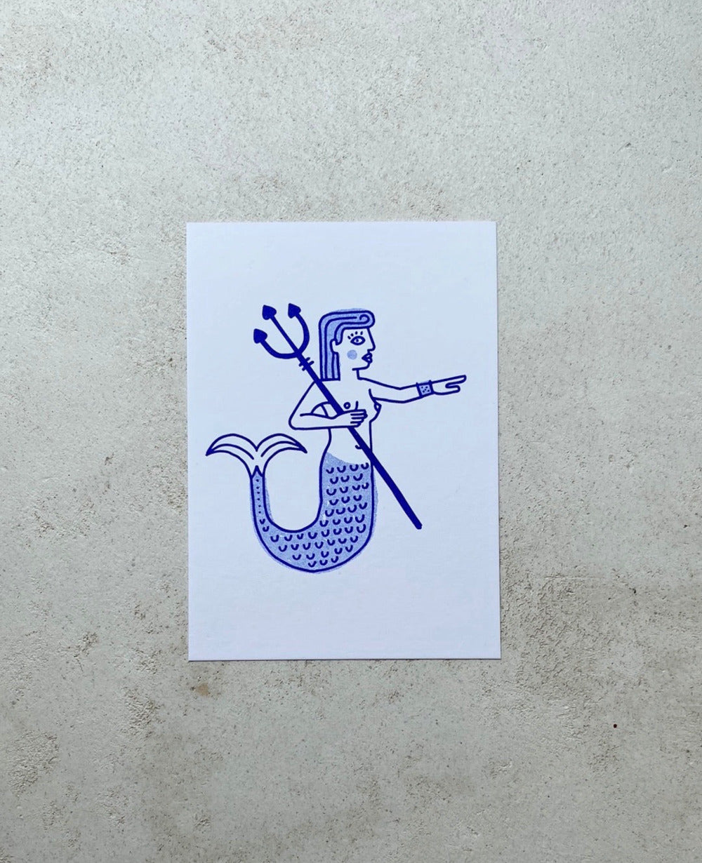 POST CARD "SEIREN" WHITE/BLUE