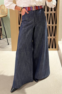 HIGHWAIST WIDE DENIM PANTS "MOUTAKI"