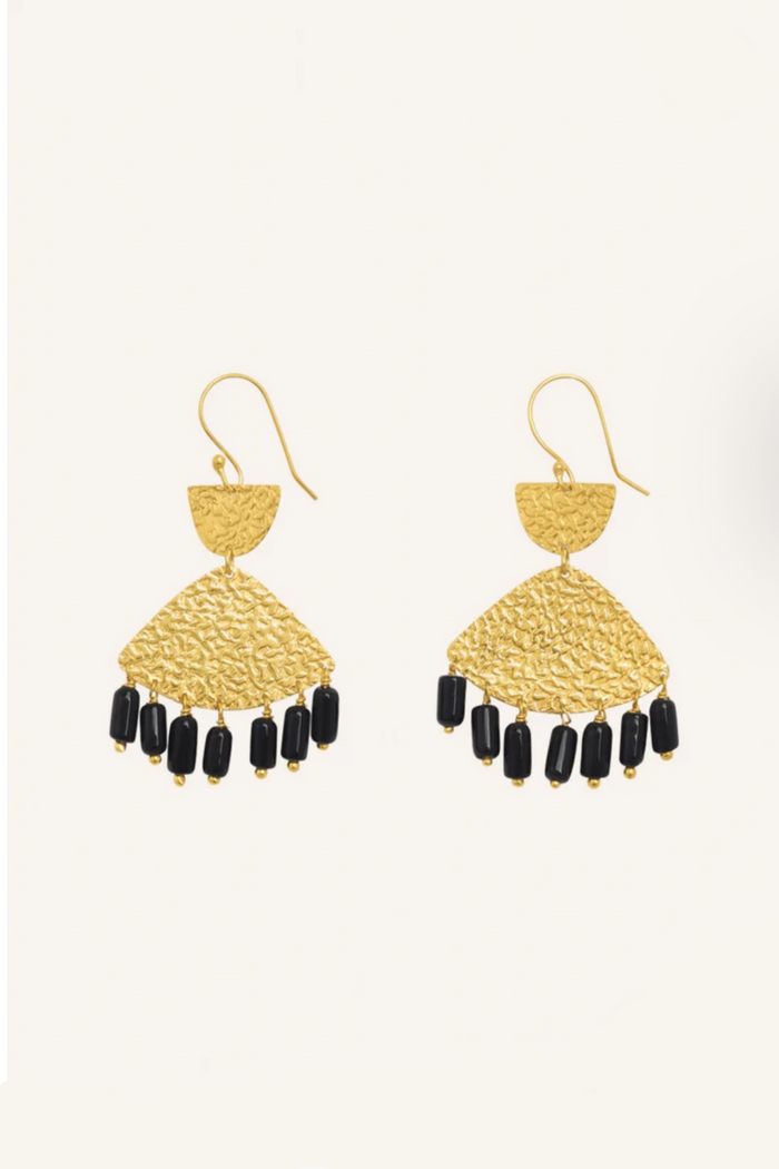 EARRINGS "RAVI" GOLD/BLACK