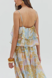 CROP TOP WITH RUFFLES "SKY" MULTICOLOR