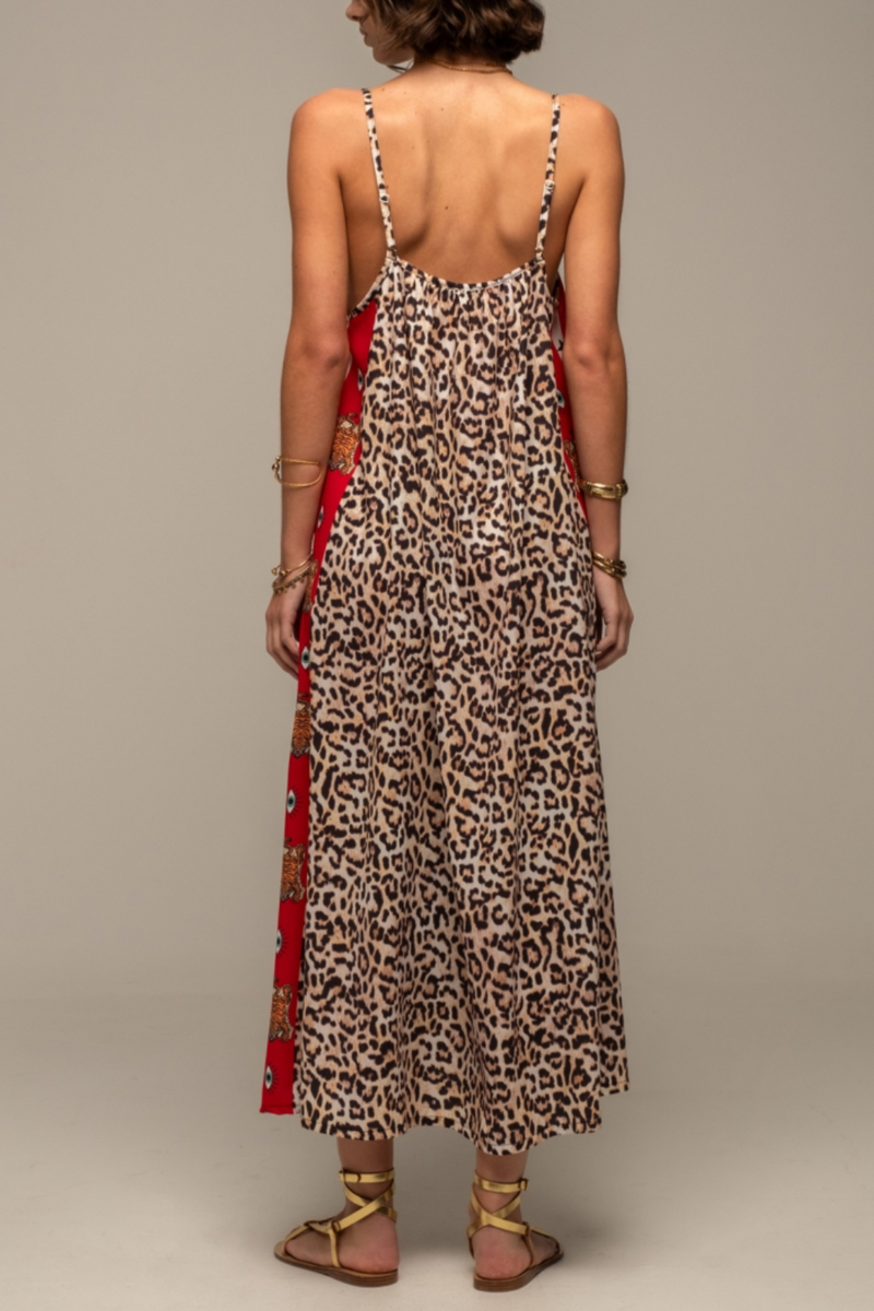 STRAPPY MIDI DRESS "MENAGERIE" LEO