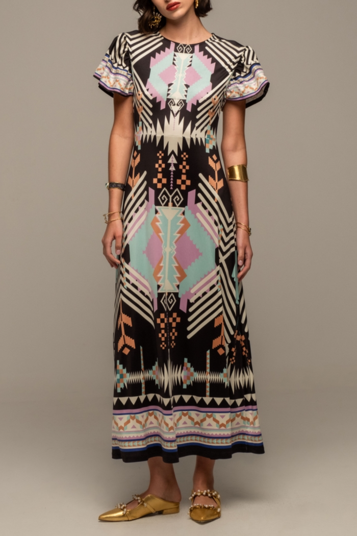 MIDI DRESS "QUANTUM" MULTICOLOR