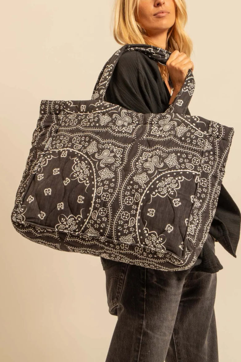 PADDED VISCOSE BAG "BANDANA" ANTHRACITE