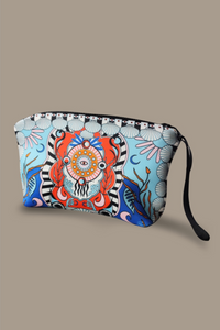NEOPRENE POUCH "SURREALIST" BLUE