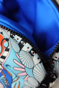 NEOPRENE POUCH "SURREALIST" BLUE