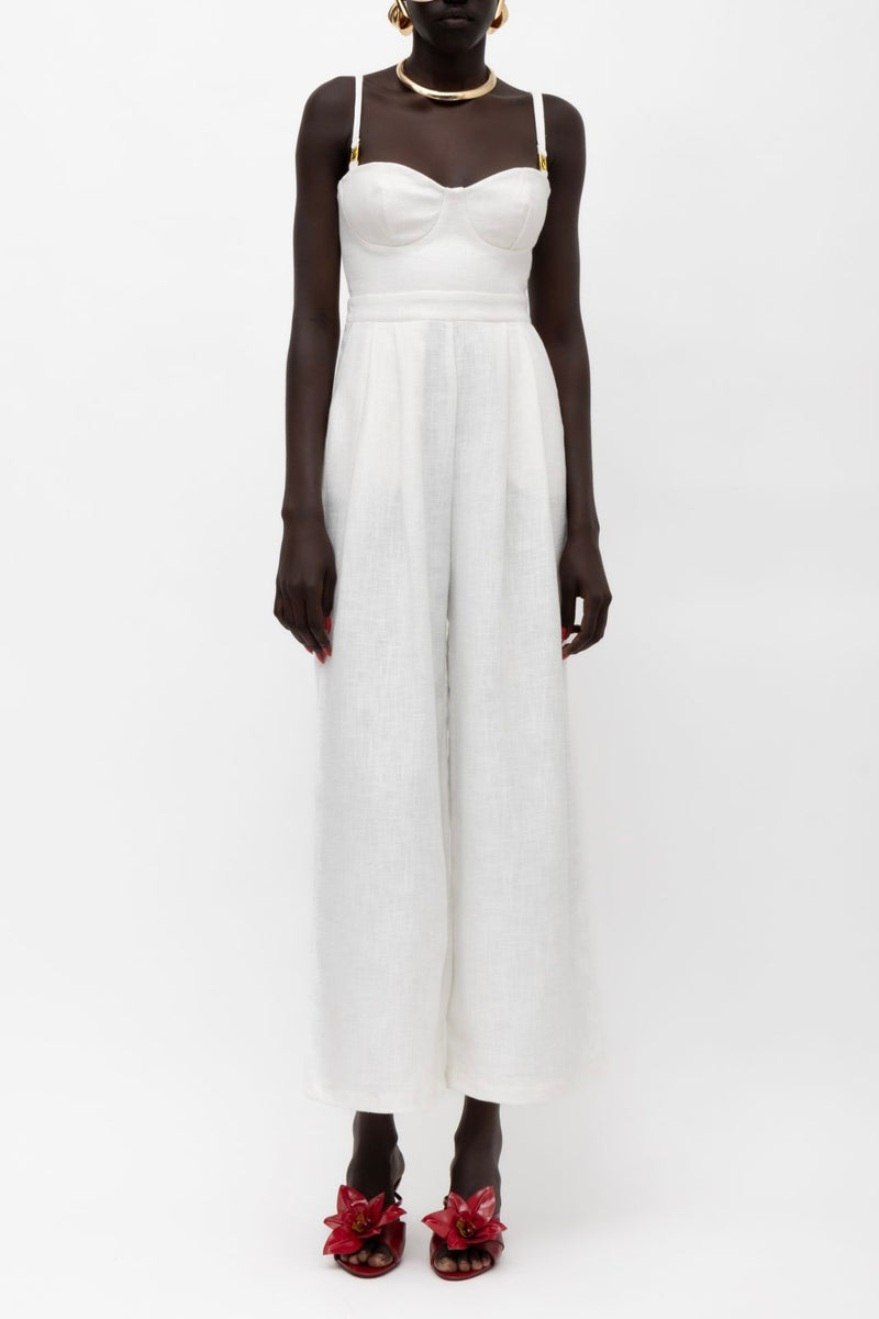 STRAPPY JUMPSUIT "IVORY" WHITE