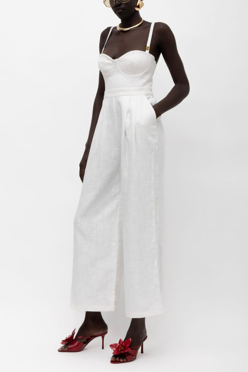 STRAPPY JUMPSUIT "IVORY" WHITE