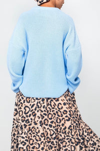 OVERSIZED PULLOVER  "SALMA" LIGHT BLUE