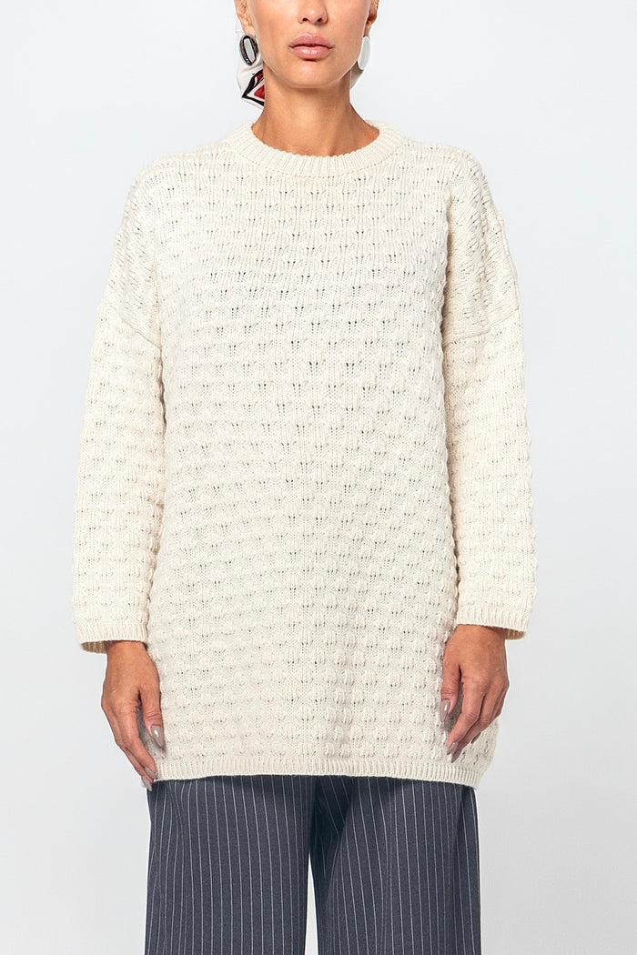 OVERSIZED PULLOVER  "SONIA" CREAM