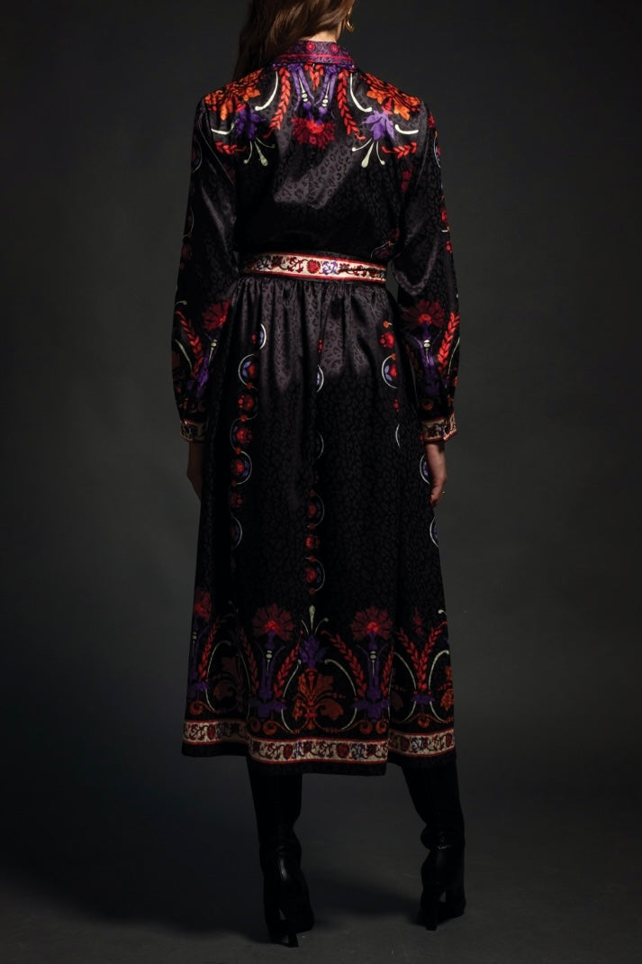 MIDI SHIRT DRESS "ROMANTICISM" MULTICOLOR