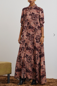 LONG DRESS WITH PAISLEY PRINT MULTICOLOR