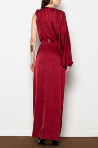 LONG ASYMMETRIC DRESS “MILLIE” RED