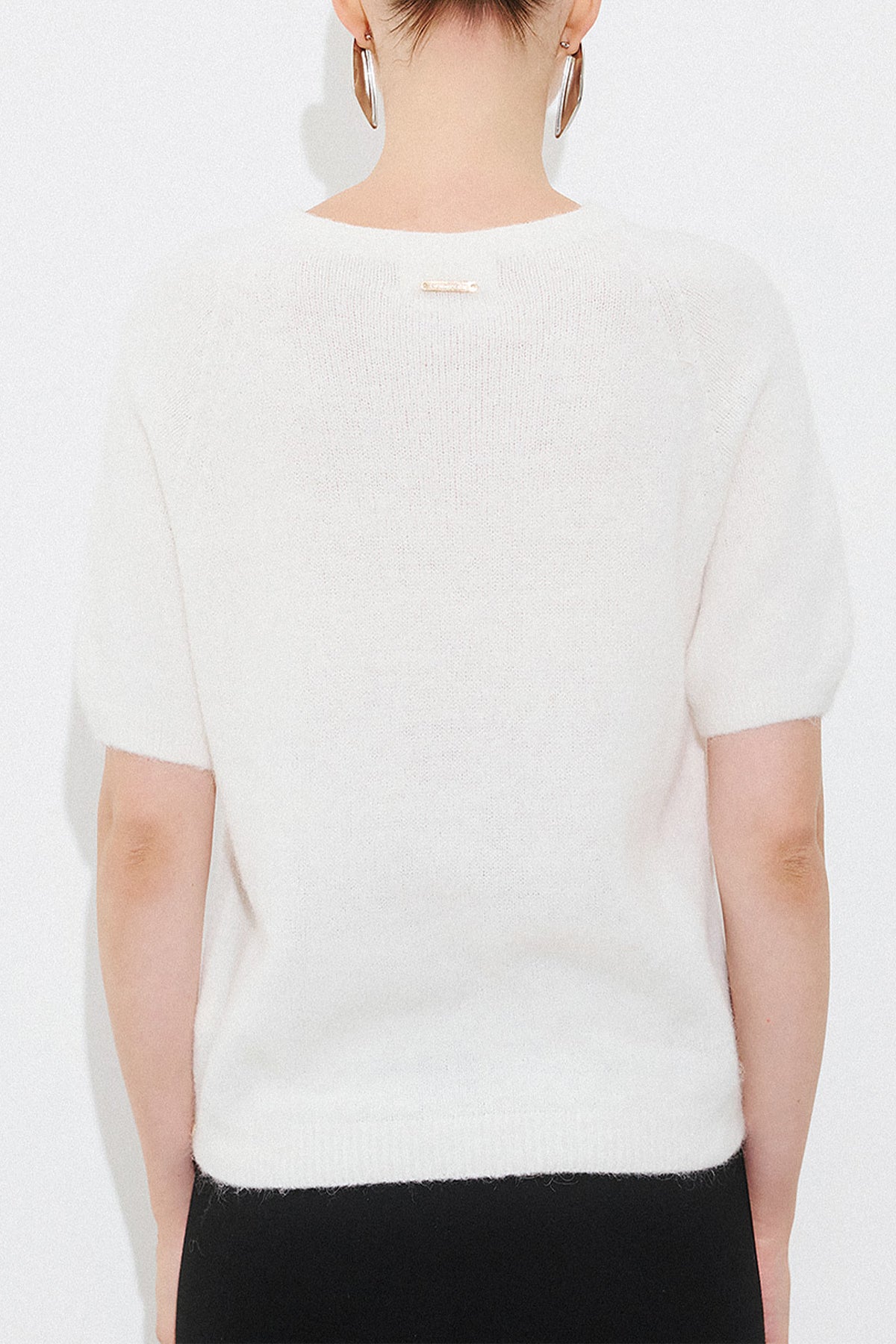 SOFT ALPACA-MIX SHORT SLEEVE PULLOVER IVORY