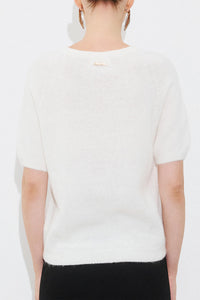 SOFT ALPACA-MIX SHORT SLEEVE PULLOVER IVORY