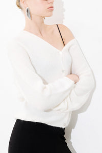 SOFT ALPACA-MIX CARDIGAN IVORY