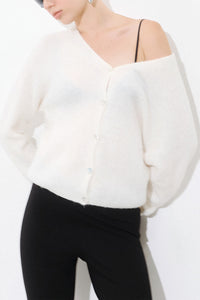 SOFT ALPACA-MIX CARDIGAN IVORY
