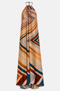 LONG SILKY BACKLESS DRESS "JENNIFER" RAINBOW WHEEL