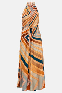 LONG SILKY HALTER NECK DRESS "JULIA" RAINBOW WHEEL