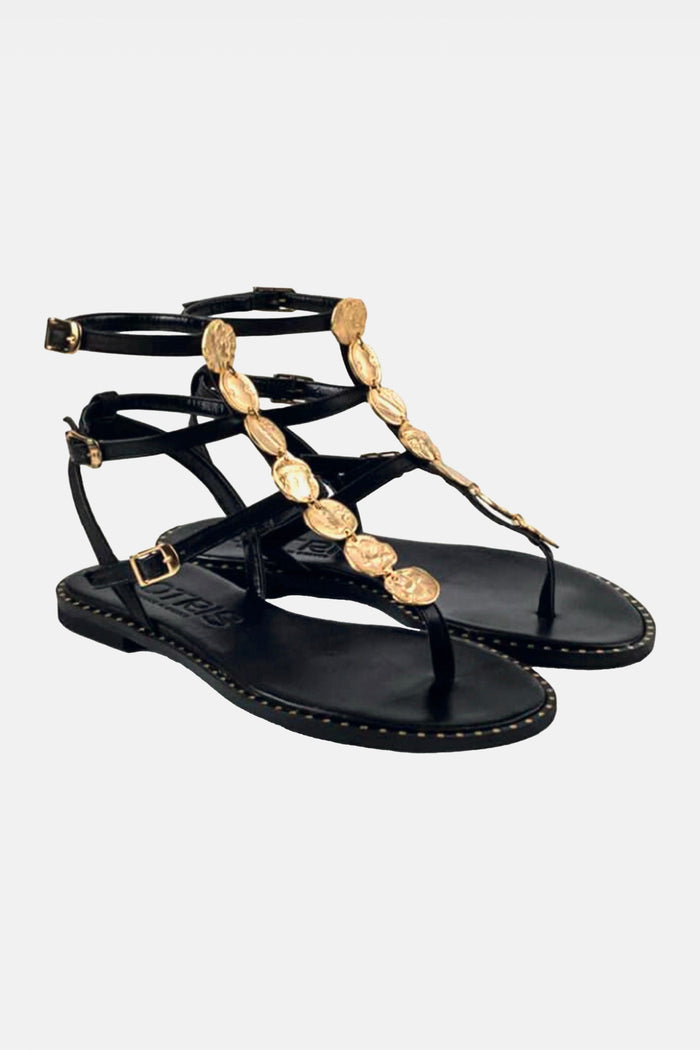 GLADIATOR SANDALS BLACK/GOLD