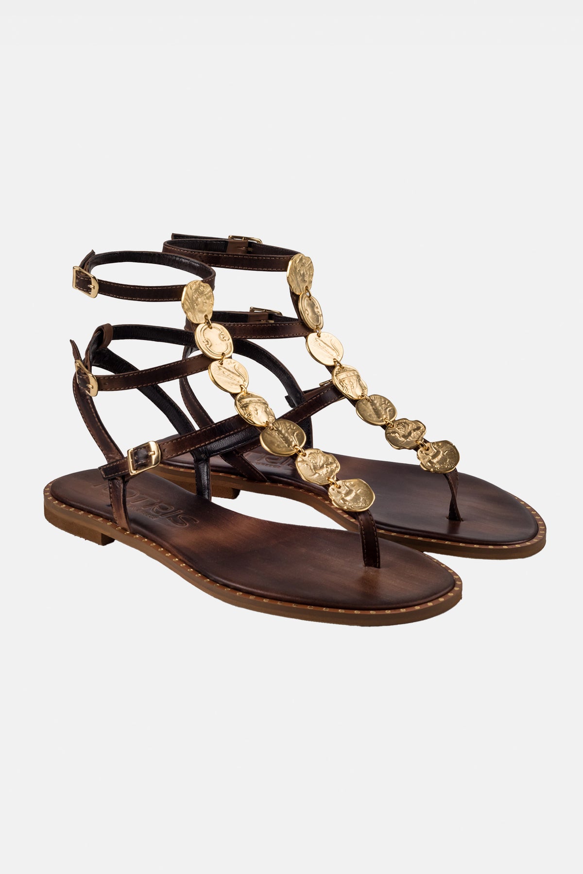 GLADIATOR SANDALS CHOCOLATE/GOLD