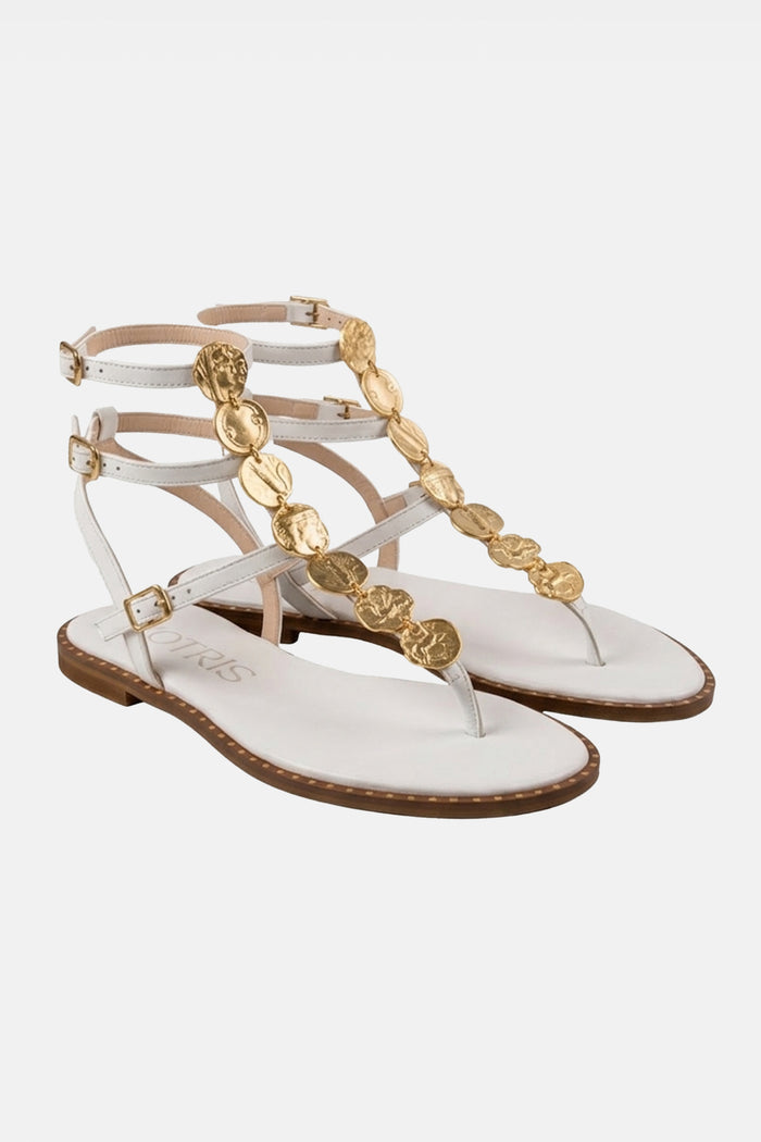 GLADIATOR SANDALS WHITE/GOLD