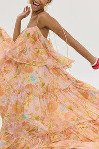 LONG FLOWY DRESS "KARENINA" MULTICOLOR FLOWERS