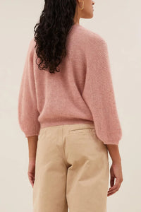 VERSATILE ALPACA/MOHAIR FINEKNIT CARDIGAN LIGHT PINK