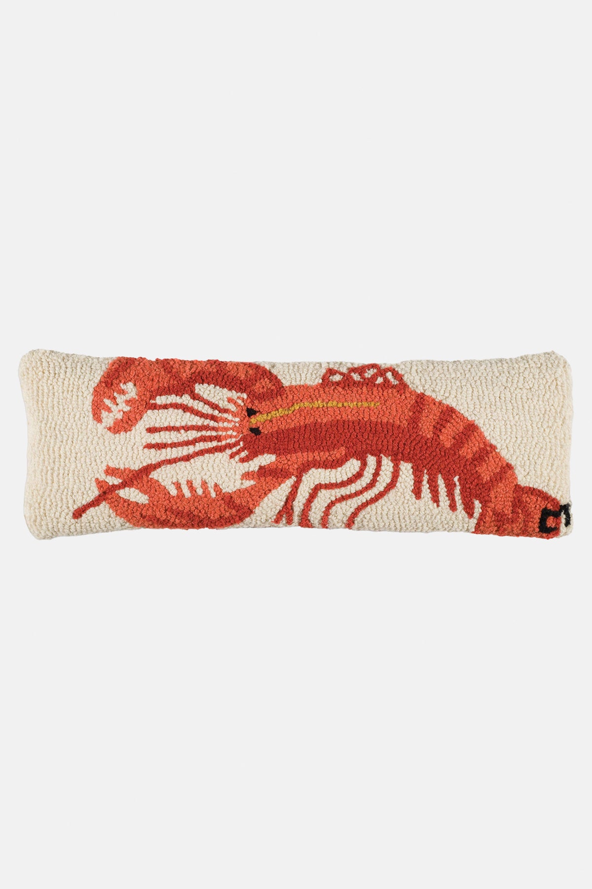 HANDMADE WOOL CUSHION "LOBSTER BIG" NATURAL/RED