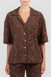 OVERSIZED TERRY SHIRT "LOULOUDI" CHOCOLATE