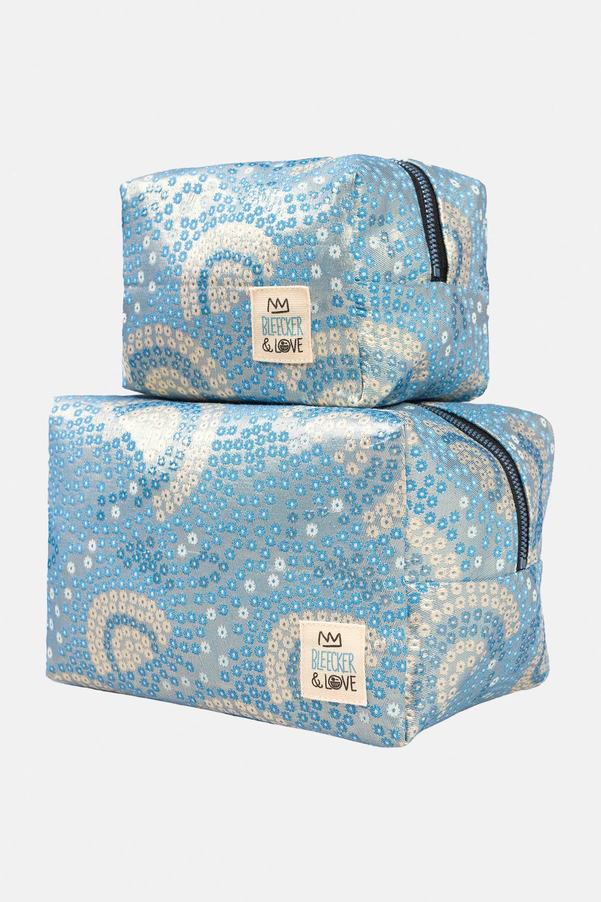 COSMETIC POUCH "LOULOUDI" MULTI BLUE/WHITE