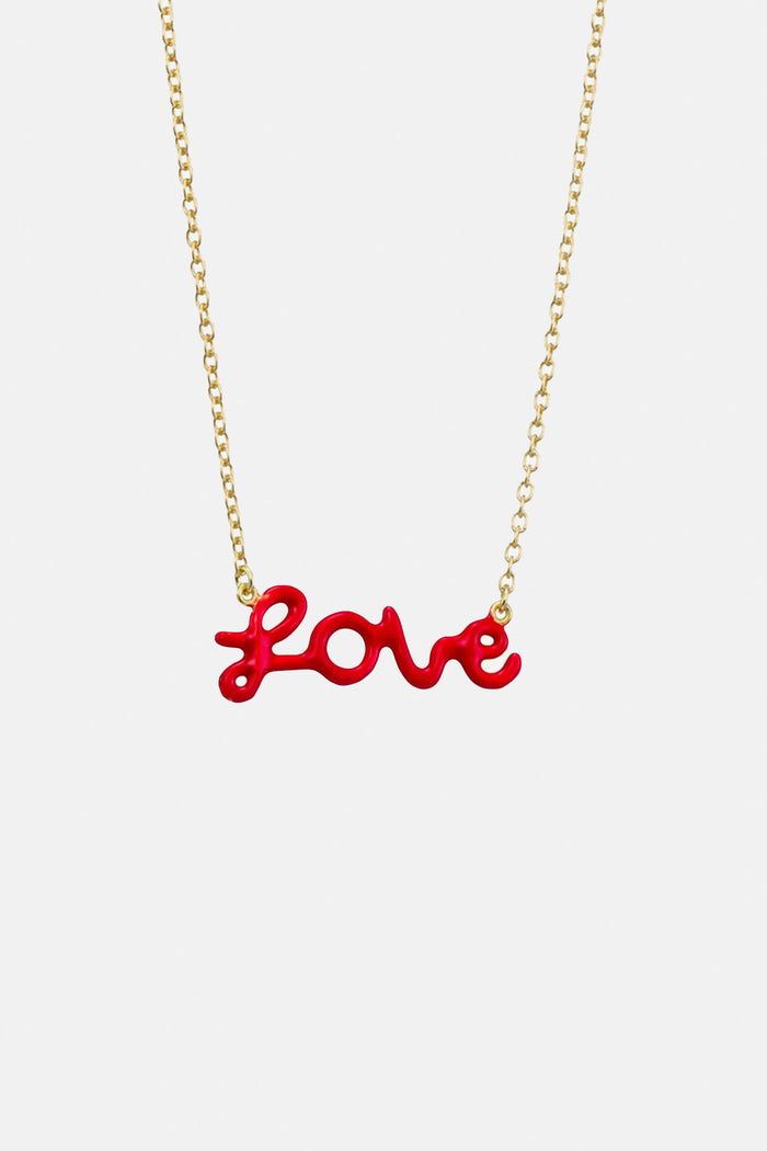 ENAMEL NECKLACE "LOVE" RED