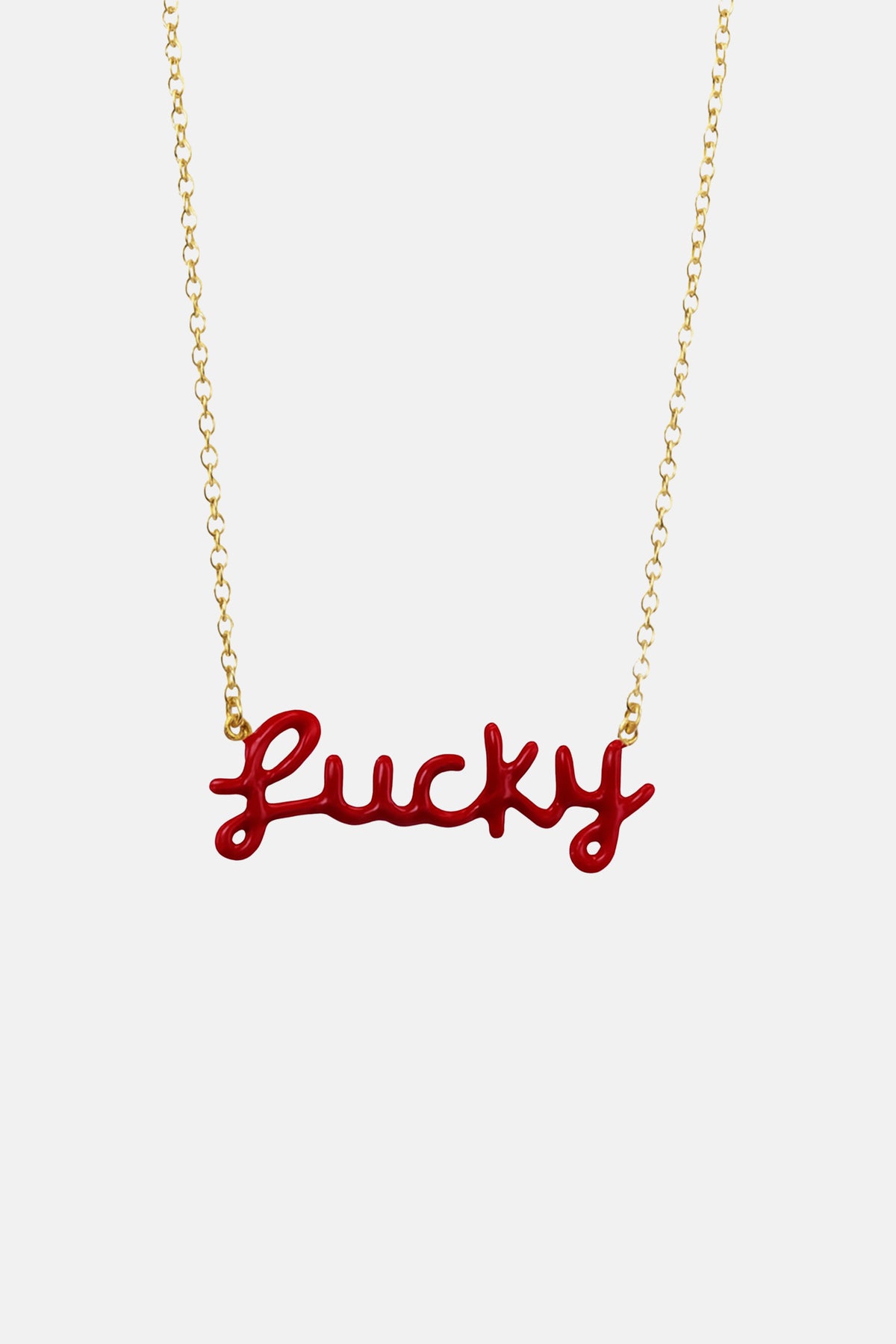 ENAMEL NECKLACE "LUCKY" BORDEAUX