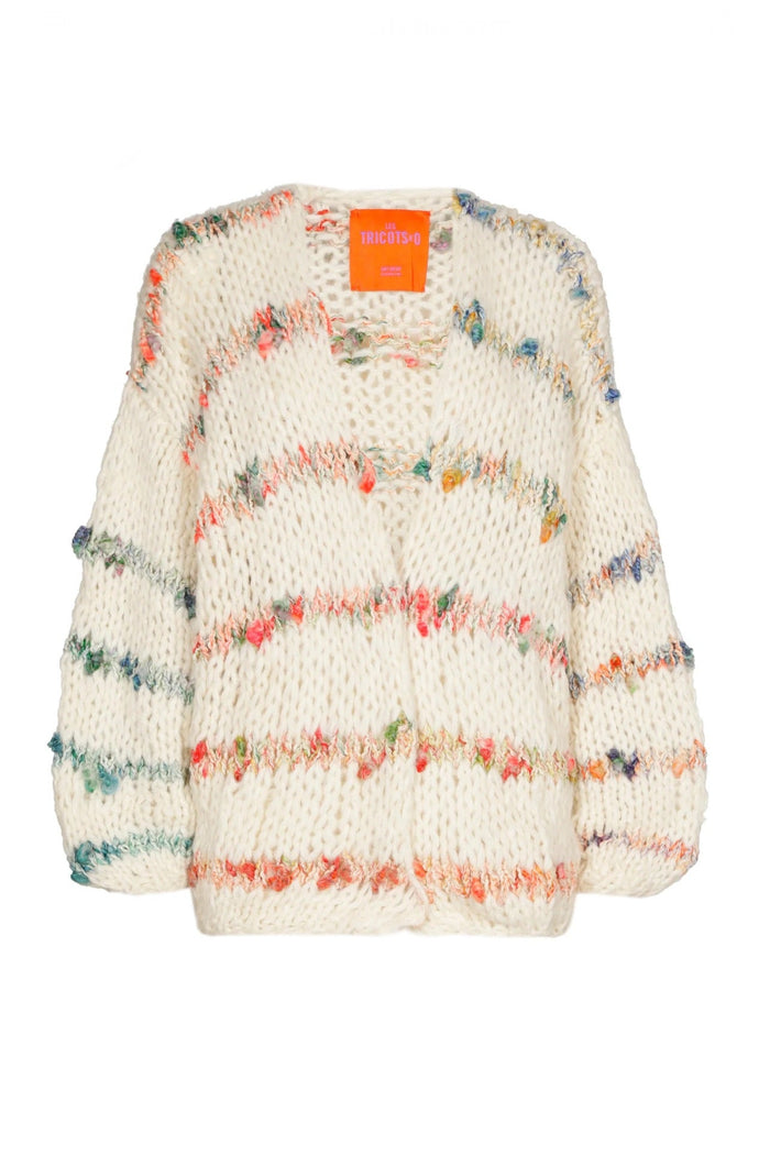 SHORT ALPACA CARDIGAN "LUNA" OFF WHITE