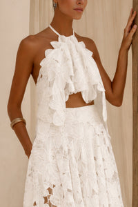 NECKHOLDER LACE TOP "AURELIA" WHITE