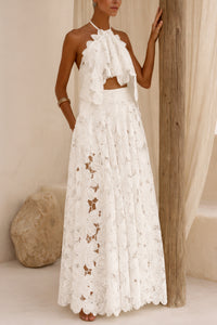 NECKHOLDER LACE TOP "AURELIA" WHITE