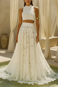 CROP LACE TOP "AGNES" WHITE