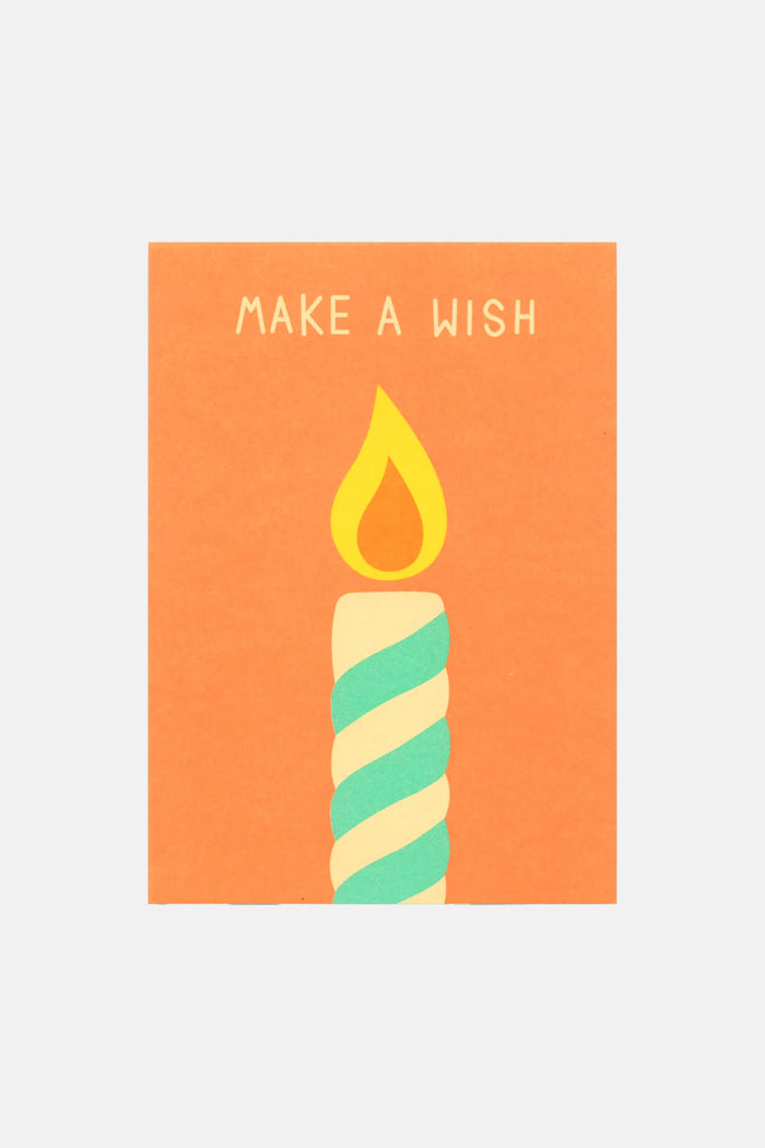 GREETING CARD "MAKE A WISH" ORANGE