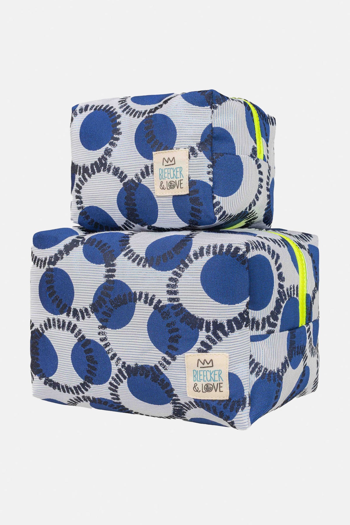 COSMETIC POUCH "MAREA" BLUE/FLUO YELLOW